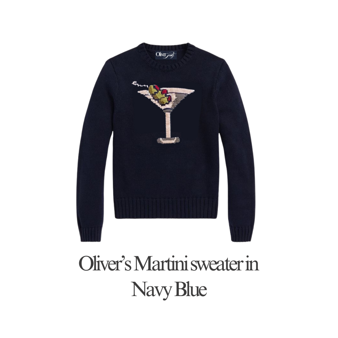 Martini Knit Sweater in Navy Blue