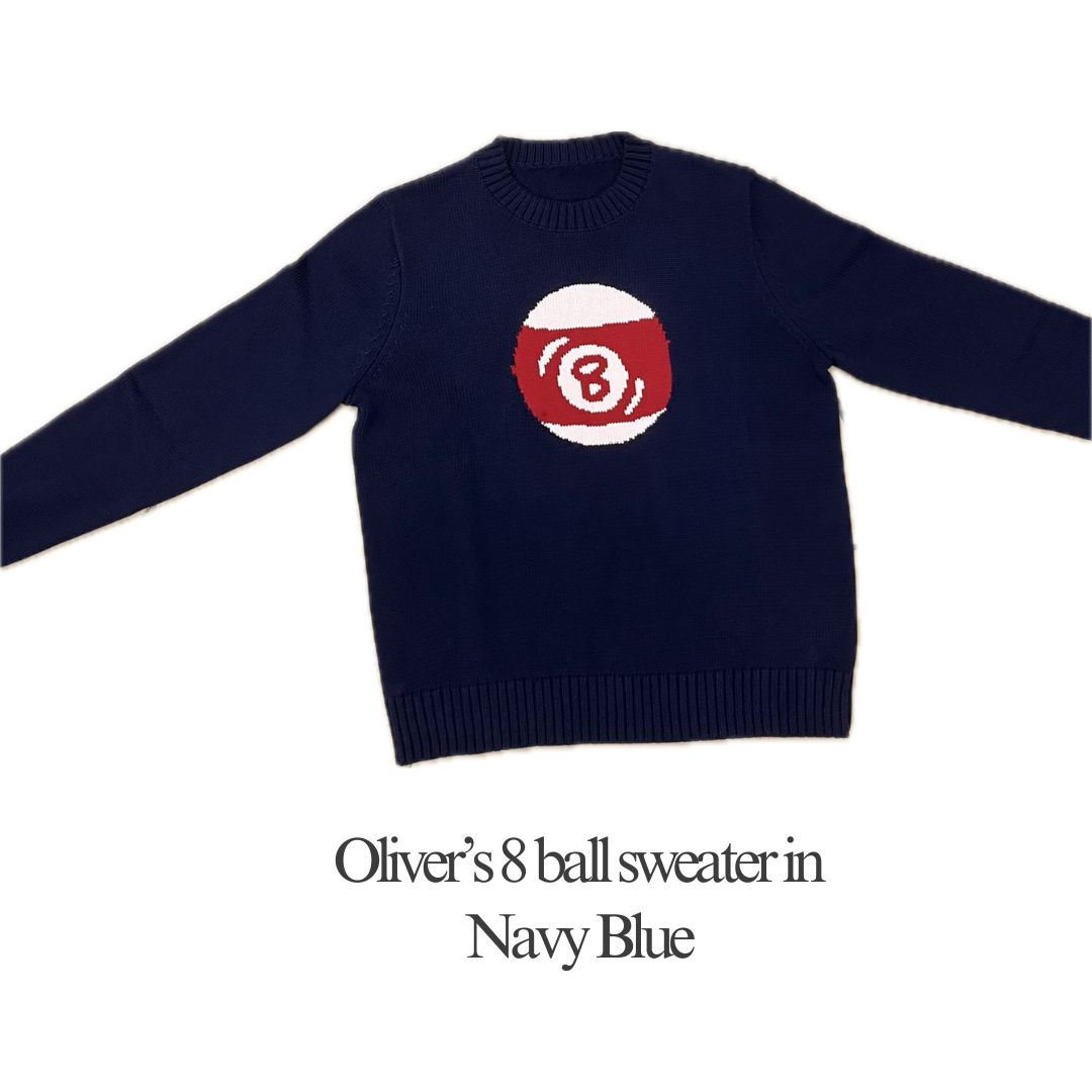 8 ball Knit Sweater in Navy Blue | Preorder Only